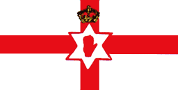 La bandiera del Nordirlanda (Ulster). La stella a sei punte rappresenta le contee della regione.