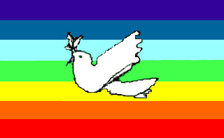 La bandiera della pace  con la colomba  bianca  
