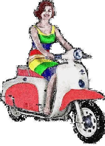 L'immagine rittoccata nei colori  tratta da "Scooters made in Italy" di V. Tessera edito dalla Giorgio Nada Editore.