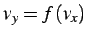 $\displaystyle v_{y}=f\left(v_{x}\right)$