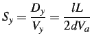 $\displaystyle S_{y}=\frac{D_{y}}{V_{y}}=\frac{lL}{2dV_{a}}$