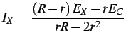 $\displaystyle I_{X}=\frac{\left(R-r\right)E_{X}-rE_{C}}{rR-2r^{2}}$