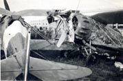 Incidente tra due RO 41 negli anni della Seconda Guerra Mondiale, foto probabilmente ripresa all'aeroporto di Fano nel 1942