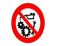 cartello: vietato oliare e pulire i meccanismi durante il moto