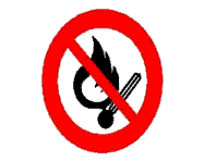 cartello: vietato usare fiamme libere