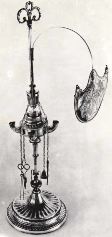 silver oil lamp - silversmith Vincenzo Belli