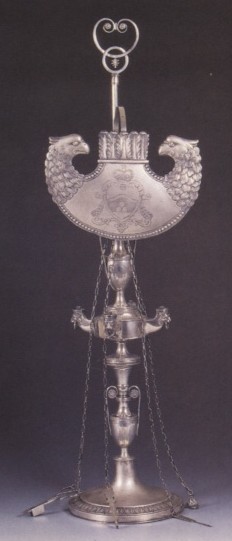 silver oil lamp -silversmith Vincenzo Bugarini