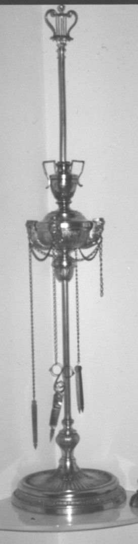 Italian antique silver oil lamp