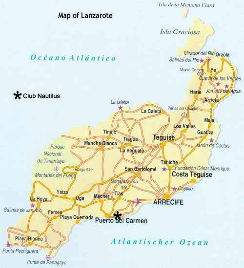 map of lanzarote
