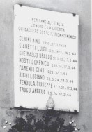 Lapide posta sul muro esterno della stazione di Valmozzola nellimmediato dopoguerra.