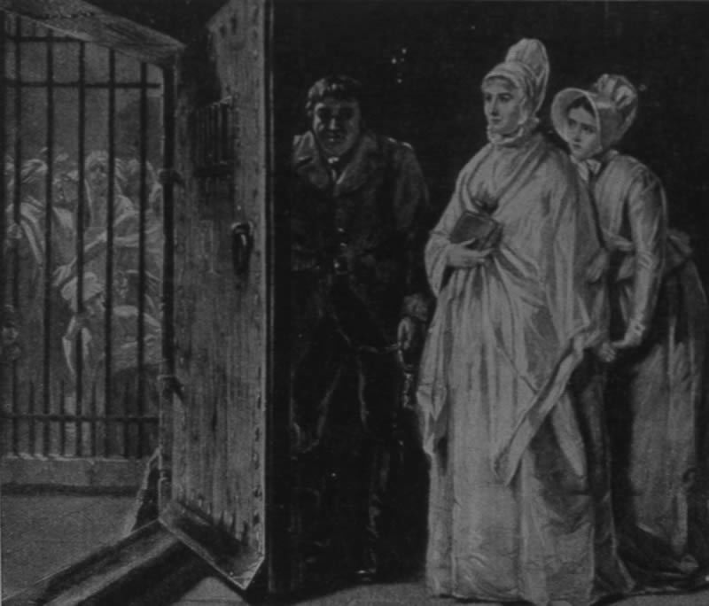 Elizabeth Fry mentre visita la prigione di Newgate