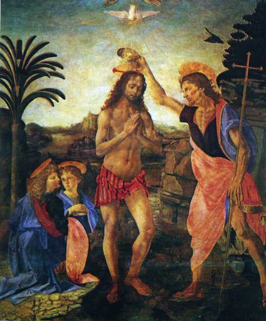 Andrea  Verrocchio e Leonardo da Vinci - Il Battesimo di Ges