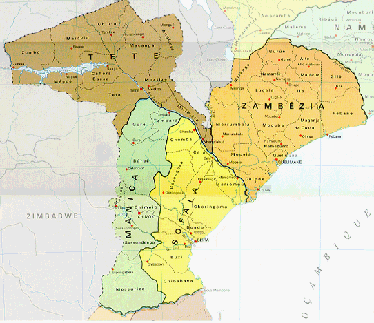 mappa mozambico