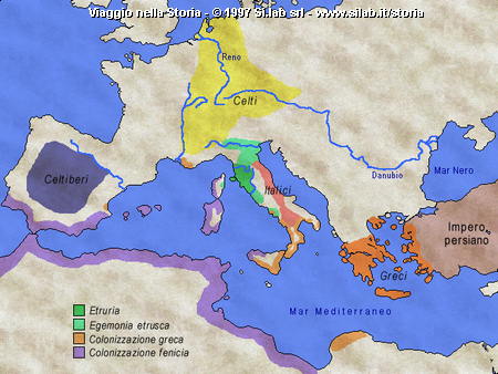 cartina d'Europa nel VII-VI secolo a.C.