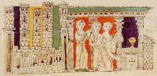 Tommaso ed i tre principi si recano sulla tomba di San Pietro.