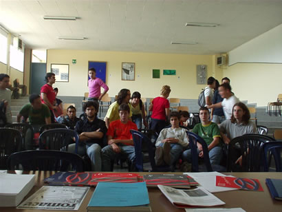 Una lezione nell´ambiente mostra dell'aula magna durante la 12 edizione 2006