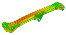 static linear structural analysis of an arm