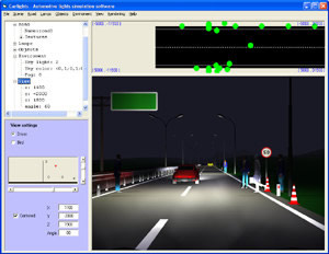 software di simulazione foto realistica di illuminazione di scene stradali