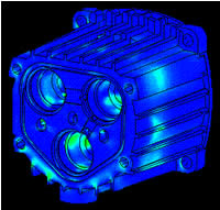 simulazione of a hydraulic pump crankcase