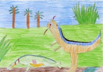 Il Tirannosauro - Rex si sta nutrendo della carne di un altro dinosauro. (Rose Selarose)20