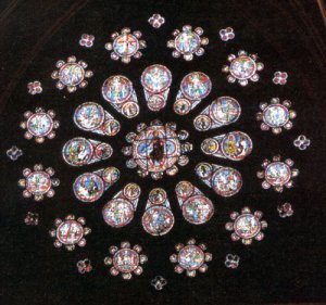 [ Chartres - Vetrate del portale reale - part. ]